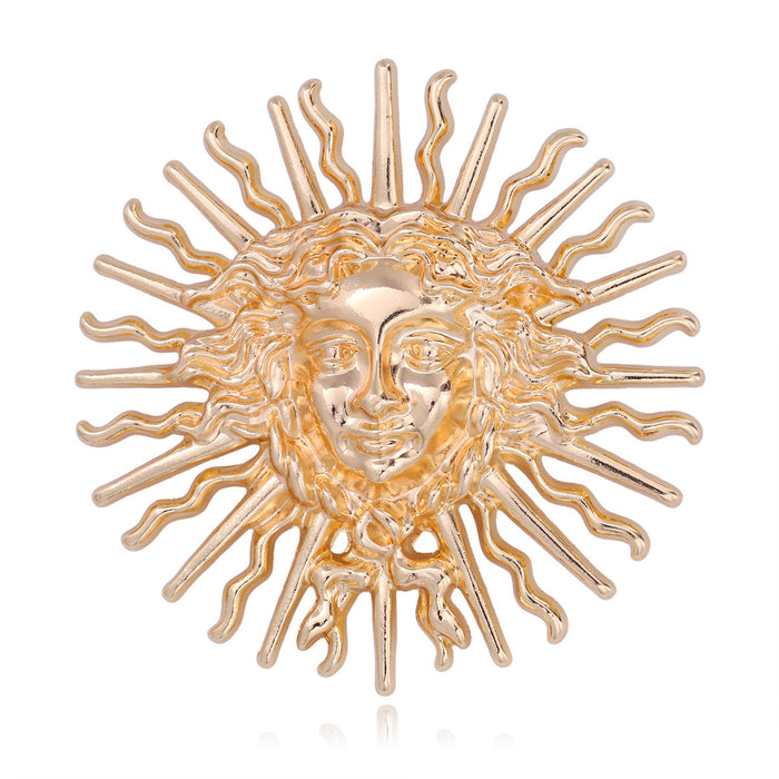 Sun Two Designs Metal Brooch Pin for Jackets and Lapels