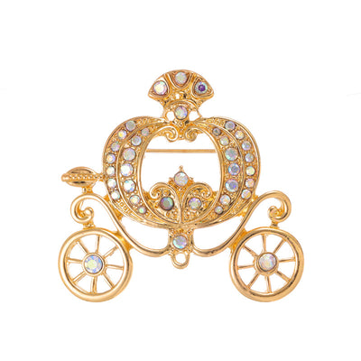 Front product view of the pumpkin brooch pin in gold