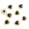 Crystal-Accented White Gold Heart Alloy Charms in 24 Styles view 7