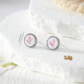 Round Pressed Flower Stud Earrings in Fourteen Designs view 4