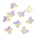 Crystal Butterfly Enamel Alloy Charm Pendants in Six Colors view 7