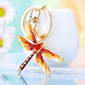 Jeweled Dragonfly Keychains in Purple Green Orange and Assorted Colors view 4