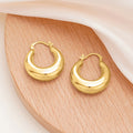 Gold and Silver Tone Chunky Hoop Earrings Polished Jewelry Accessory view 5