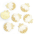 Pearl Trimmed Shell Charms in Seven Colors and Two Tones view 12