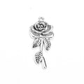 Long Stem Rose Alloy Charms in Two Antique Finishes view 4