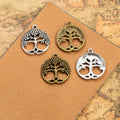 Openwork Tree Of Life Medallion Metal Pendant Charm For Jewelry Making view 2