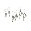 Silver Alloy Heart Bow Rose Drop Earrings 3 Styles view 5