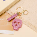Rhinestone Skull Keychain Crystal Charm Gold Hardware view 1