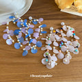 Shell Sequin and Bead Cascade Earrings Statement Jewelry Design view 4