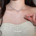 Silver CZ Graduated Teardrop Pendant Necklace Ear Clip Set view 2