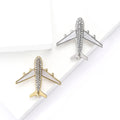 Rhinestone Airplane Brooch Pearl Wing Crystal Body Pin view 1