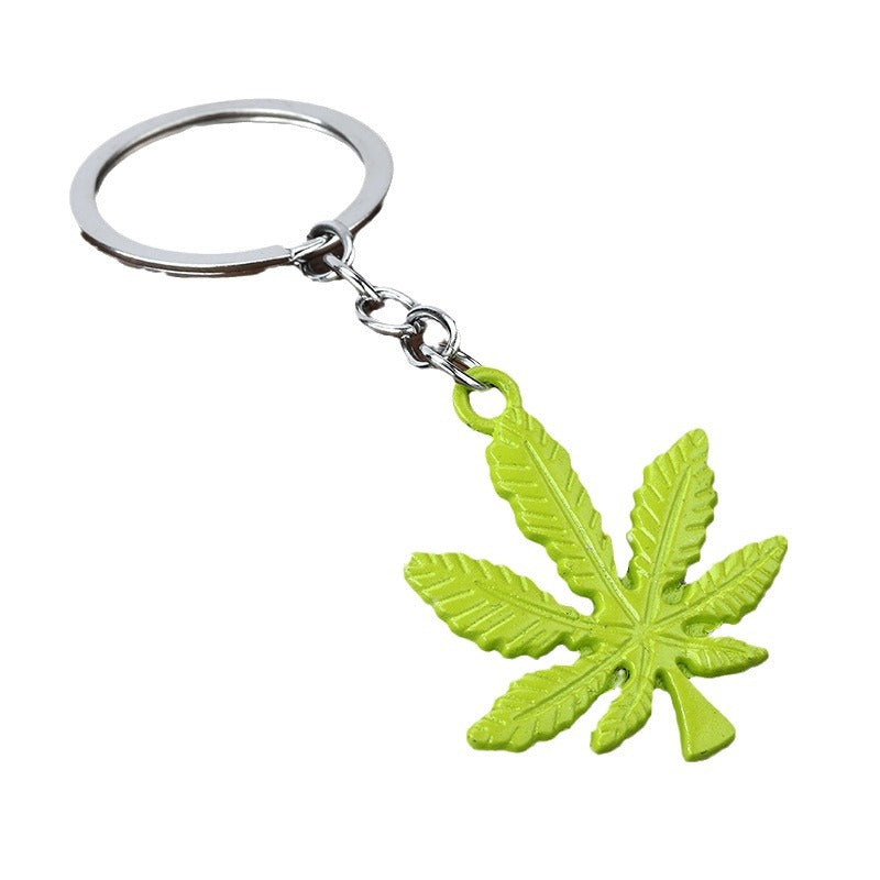 Minimalist Maple Leaf Zinc Alloy Keychain Pendant Accessory