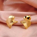 Twisted Satin Finish Sculptural Metal Stud Earrings view 6