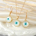 Gold Tone White Cat Eye Heart and Round Jewelry Options view 2