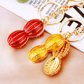Jeweled Money Peanut Keychains in Red and Yellow with Plain and Fortune Loops view 4
