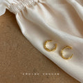 Gold Twisted Open Ear Cuff Pair Minimal Metal Clip Style view 1