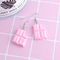 Miniature Chocolate Bar Resin Hook Earrings in Six Designs view 7