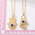 Gold and Silver Tone Eyeball Hamsa Pendant Necklaces view 5