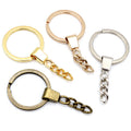 Round Split Key Rings With Short Chains in Four Metal Tones view 1