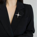 Minimal Four Point Star Brooch for Jackets Scarves and Coats view 2