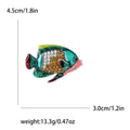 Tropical Fish Brooch In Metal With Bright Enamel Sections And Crystal Scales view 4