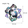 Multicolor Camellia Pearl Look Silver Tone Metal Brooch Pin view 2