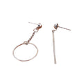 Mismatched Round Triangle Bar Long Earrings in Four Styles view 5