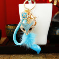 Jeweled Fox Tail Keychains with Fortune Cords and Loose Heart Loops view 1