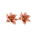Layered Flower Stud Earrings in Pink Blue and White view 5
