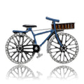 Bicycle Brooch In Metal With A Colored Frame, Crystal Wheels, And Black Details view 5
