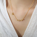 Delicate Gold Daisy Flower Bar Necklace Side Charm view 4