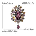 Crystal Halo Brooch with Teardrop Dangle in Three Colors view 6