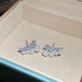 Crystal Pearl Branch Stud Earrings in Silver or Gold Tone view 6