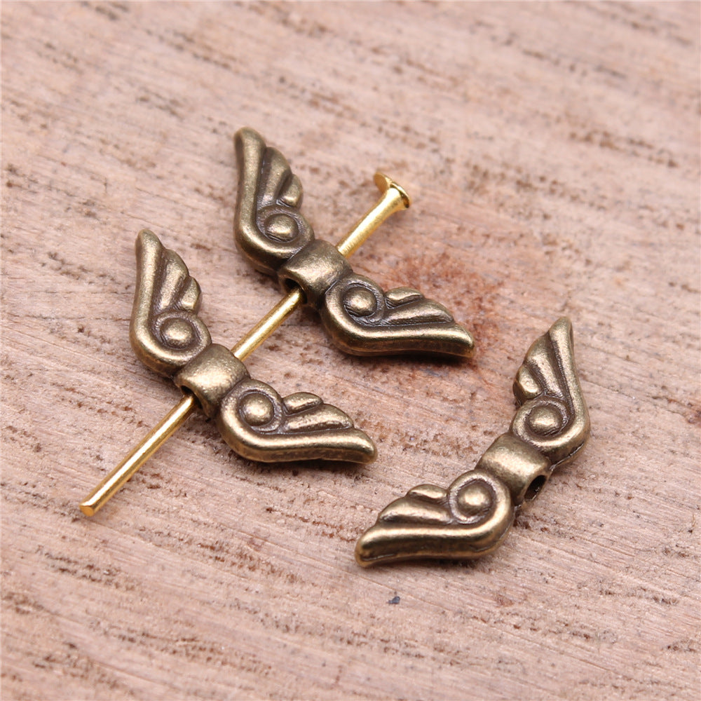 16x5mm 0.6g Multicolor Zinc Alloy Wing Spacer Beads for Bracelet Necklace DIY Jewelry Making