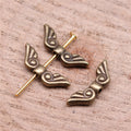 Curved Wing Spacer Beads in Detailed Metal Finishes for Jewelry Making view 4