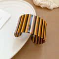 Acrylic Open Wide Cuff Bracelets Stripe Leopard Marble view 8