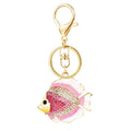 Jeweled Tropical Fish Keychains in Pink, Blue and Purple view 5
