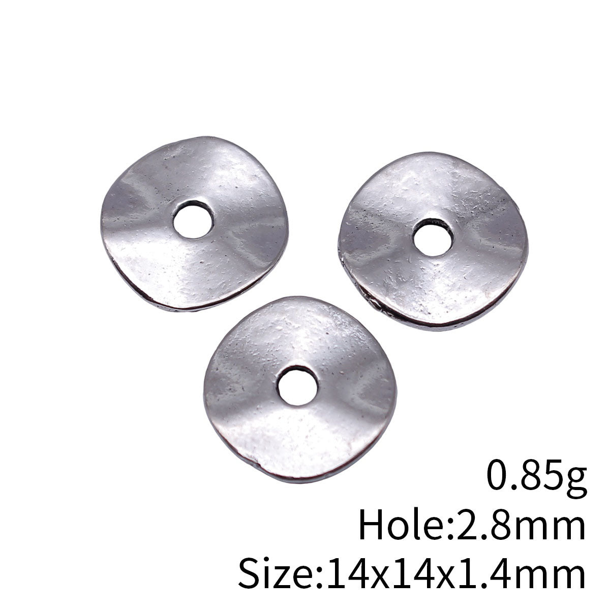 14x14x1.4mm 0.85g Antique Silver Tone Zinc Alloy Wavy Irregular Round Disc Spacer Beads for DIY Jewelry