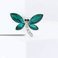 Crystal Dragonfly Brooch in Detailed Metal and Crystal Design view 2