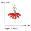 Ballerina Brooch With A Slender Dancer Figure, Crystal Bodice, And Translucent Petal Skirt view 9
