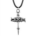 Nail Wrapped Cross Pendant Necklace in Two Metal Finishes view 5