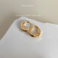 Textured Organic Huggie Hoop Earrings Gold and Silver view 6