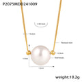 Large Imitation Pearl Pendant on Gold or Silver Snake Chain view 8