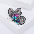 Crystal Wing Butterfly Brooch in 3 Color Styles Metal Pin view 3