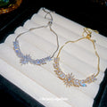 Crystal Leaf Adjustable Bracelet In Gold And Silver view 2