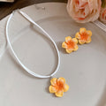 Plumeria Flower Cord Pendant Necklaces Five Color Styles view 8