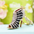 Jeweled Striped High Heel Keychains in Four Pictured Colors view 9