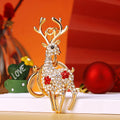 Jeweled Small Deer Keychains in Black and Red with Braided and Plain Loops view 9