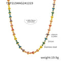 Zircon Heart Link Necklace Bracelet Gold Steel Multicolor view 6
