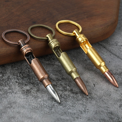 Bullet Head Bottle Opener Zinc Alloy Keychain Gift Pendant